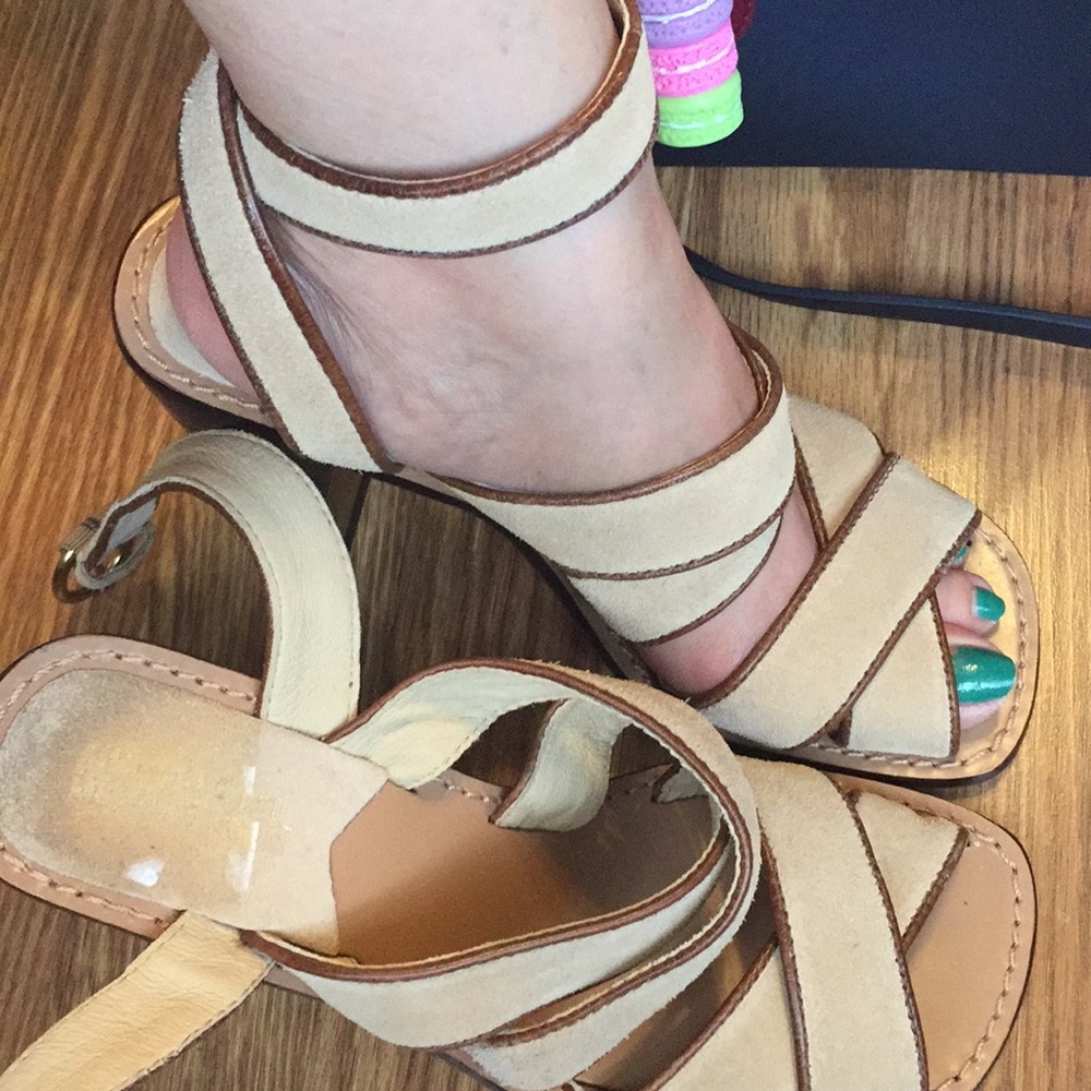 Michael Kors Beige Suede Strappy Heels